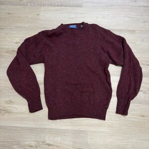 Pendleton 100% pure virgin wool maroon burgundy red sweater men’s size small